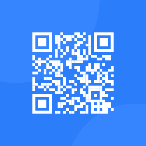 qr code picture un white and blue